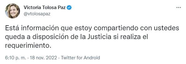 Tolosa Paz habló sobre las irregularidades.