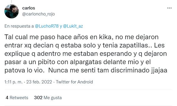 Usuario denuncia otro hecho de discriminación en Kika de Palermo