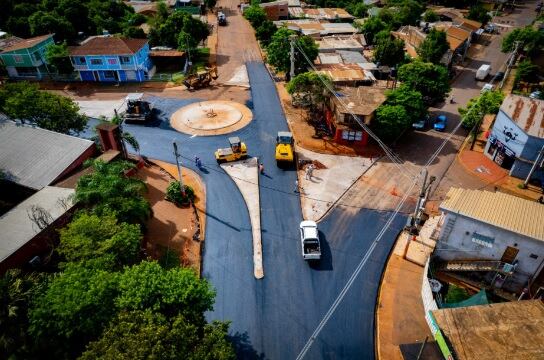 Puerto Iguazú: las obras de la rotonda del CIC están próximas a finalizar.