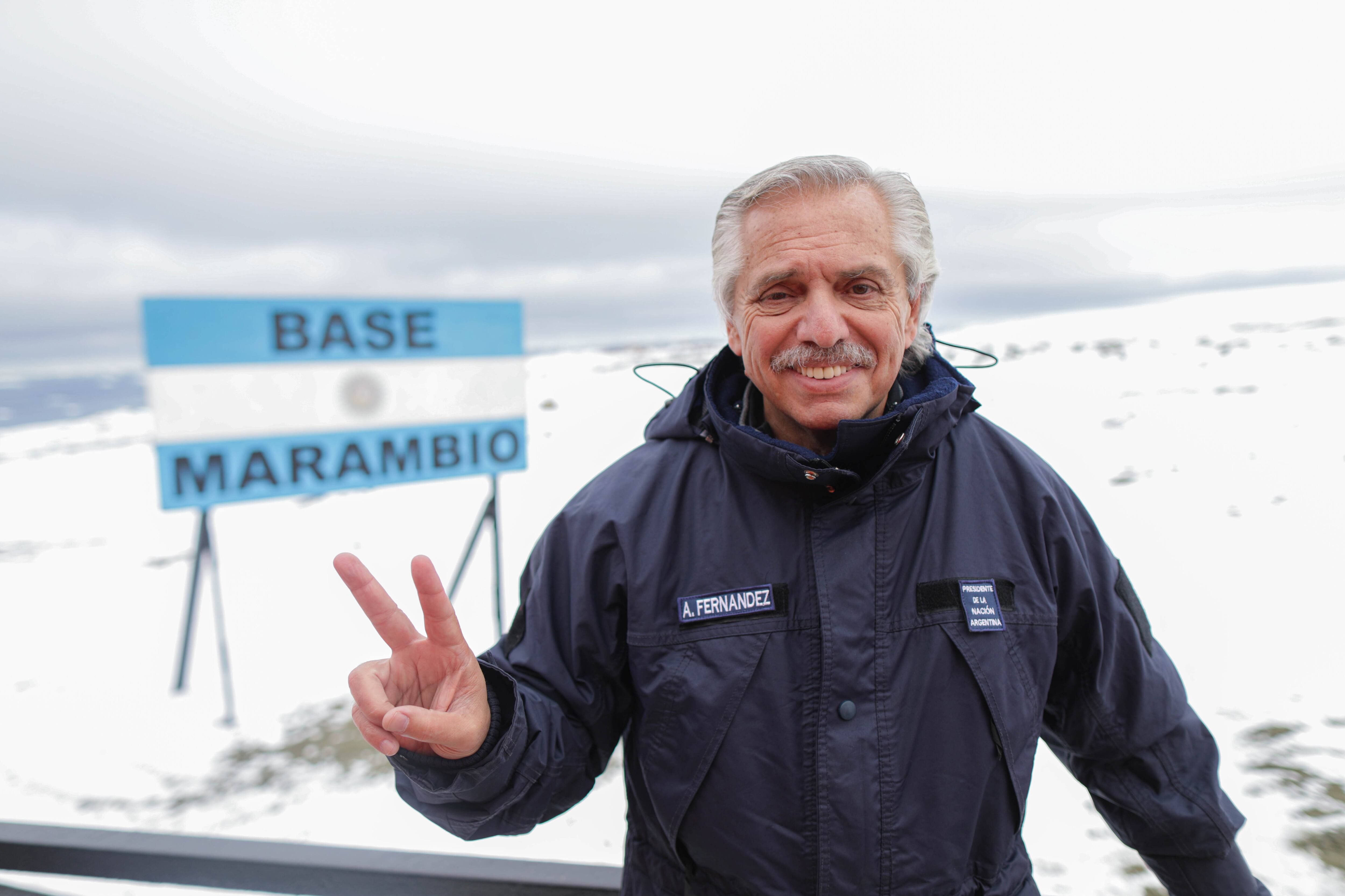 El presidente Alberto Fernández en la Antártida Argentina. (Presidencia)