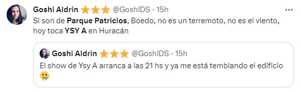 Los comentarios de los vecinos de Parque Patricios tras los temblores provocados por el show de Ysy A en Huracán