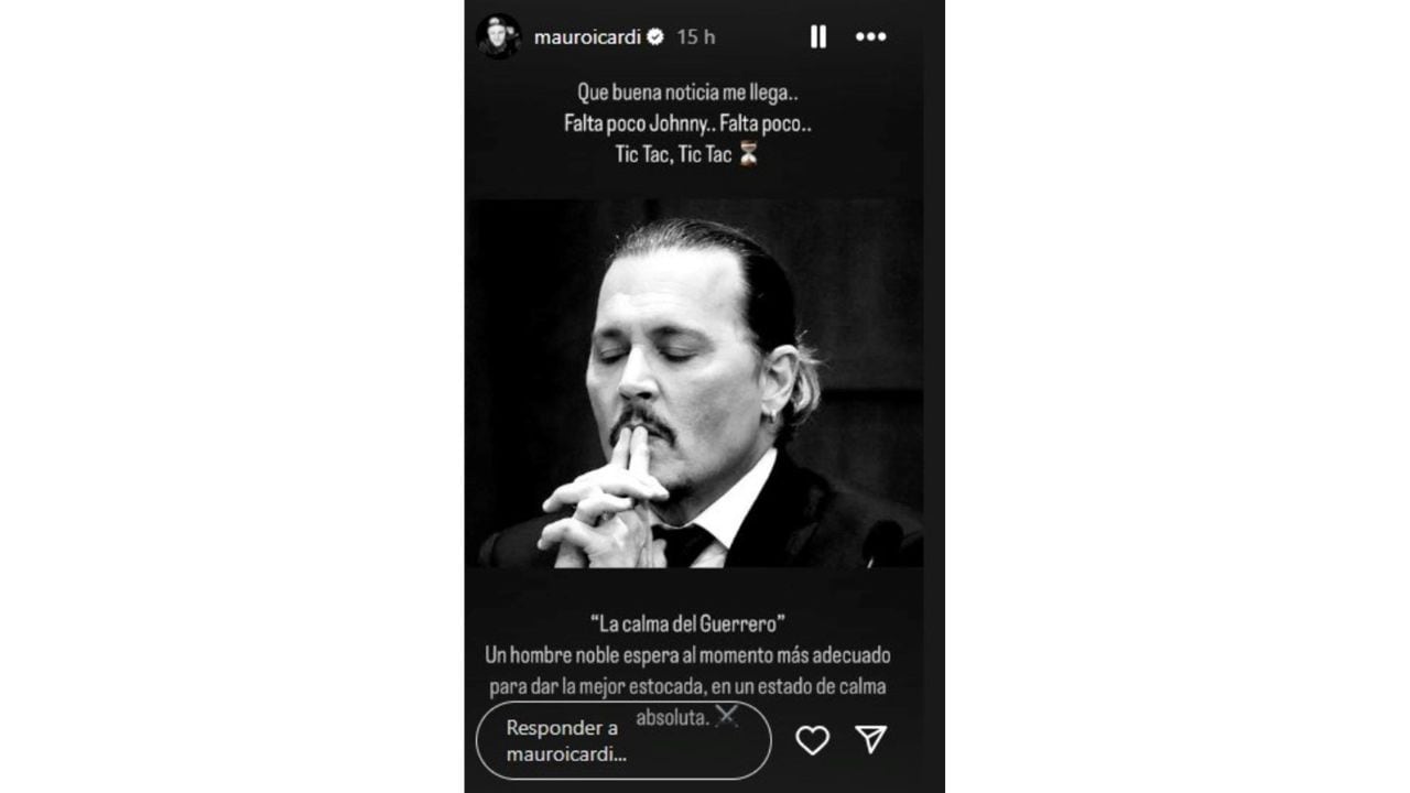 La última publicación de Mauro Icardi donde hace referencia a Johnny Depp.