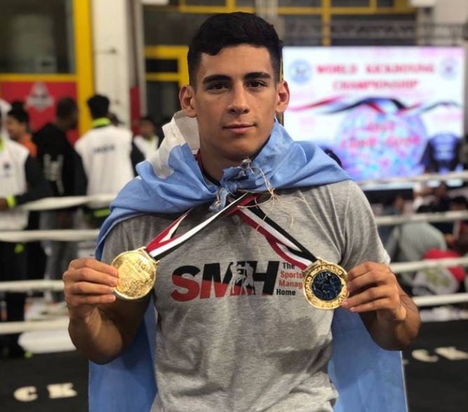 Fernando Amaya, el mendocino doble campeón de kickboxing en el Mundial de Egipto. /Instagram