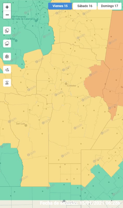 Toda la provincia está bajo alerta.