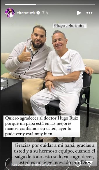 El Retutu junto al médico que sigue su caso