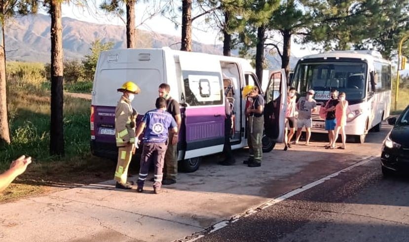 Un minibús se detuvo en Villa de Merlo por una abeja