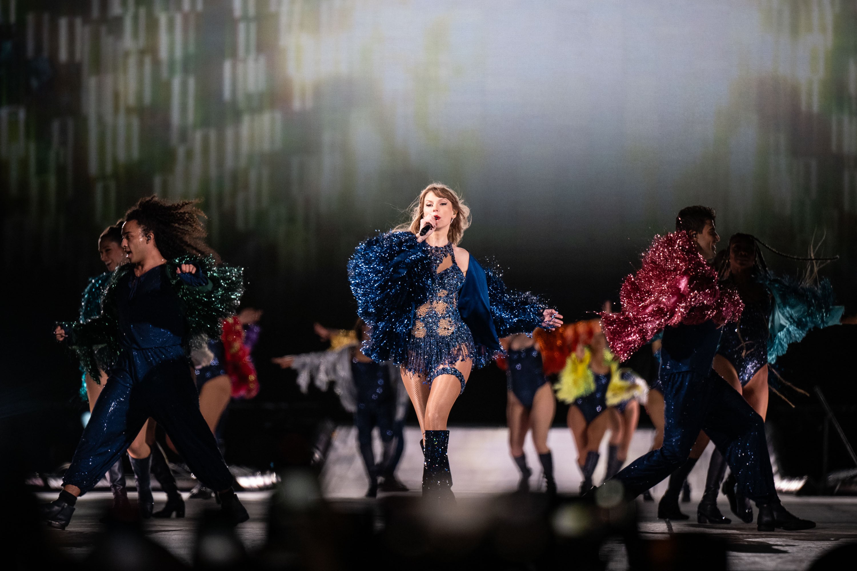 Taylor Swift, en el último show de la serie de tres que ofreció en River. (Gentileza @irishsuarez/ @its.tiven)