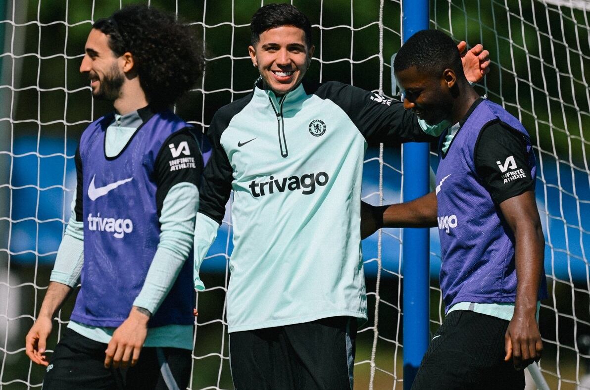 Enzo Fernández, volvió a los entrenamientos en el Chelsea., / Gentileza.