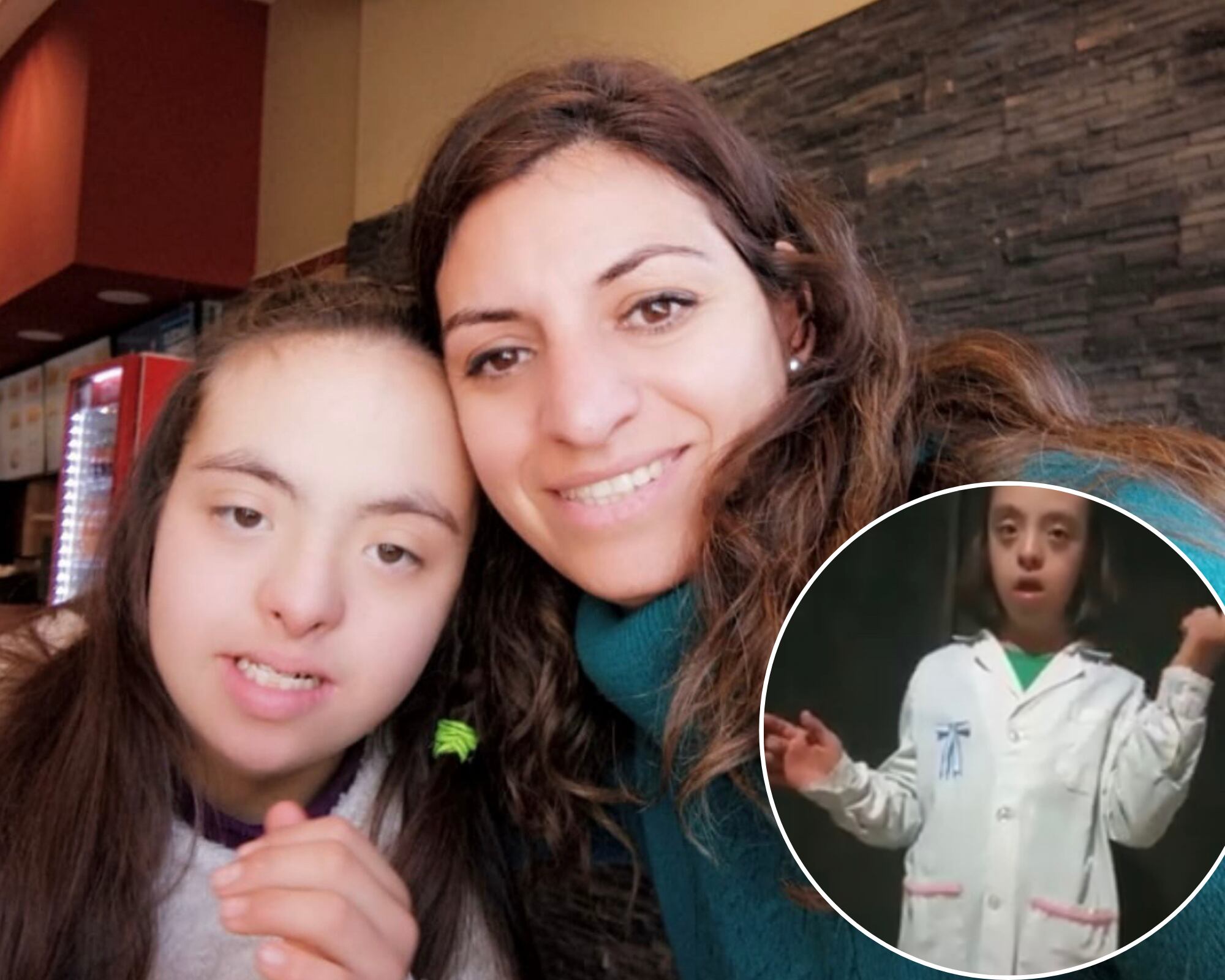 Dulce, la niña del video, con su mamá Laura.