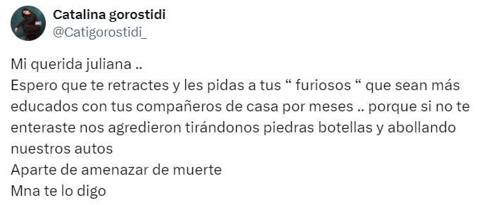 La pediatra había pedido que la exparticipante se retracte por un mensaje publicado en Instagram.