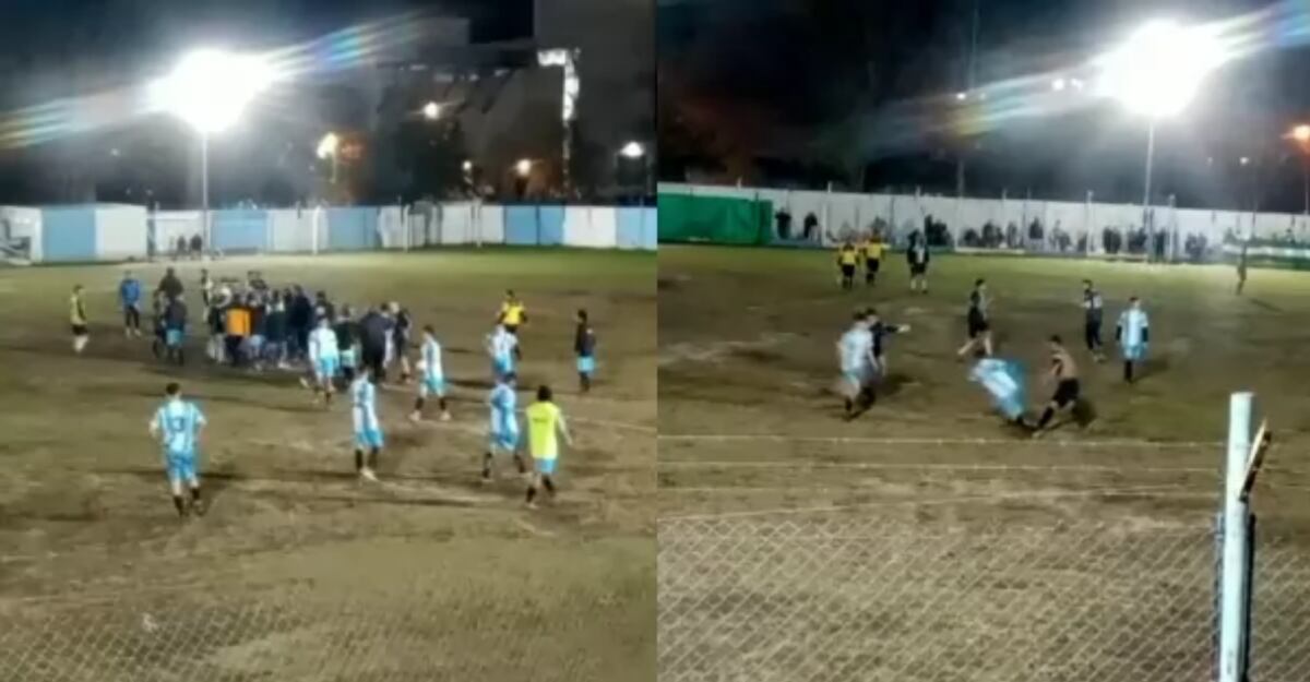 Batalla campal en la reserva de la Liga Sanlorencina de Fútbol: el partido fue suspendido