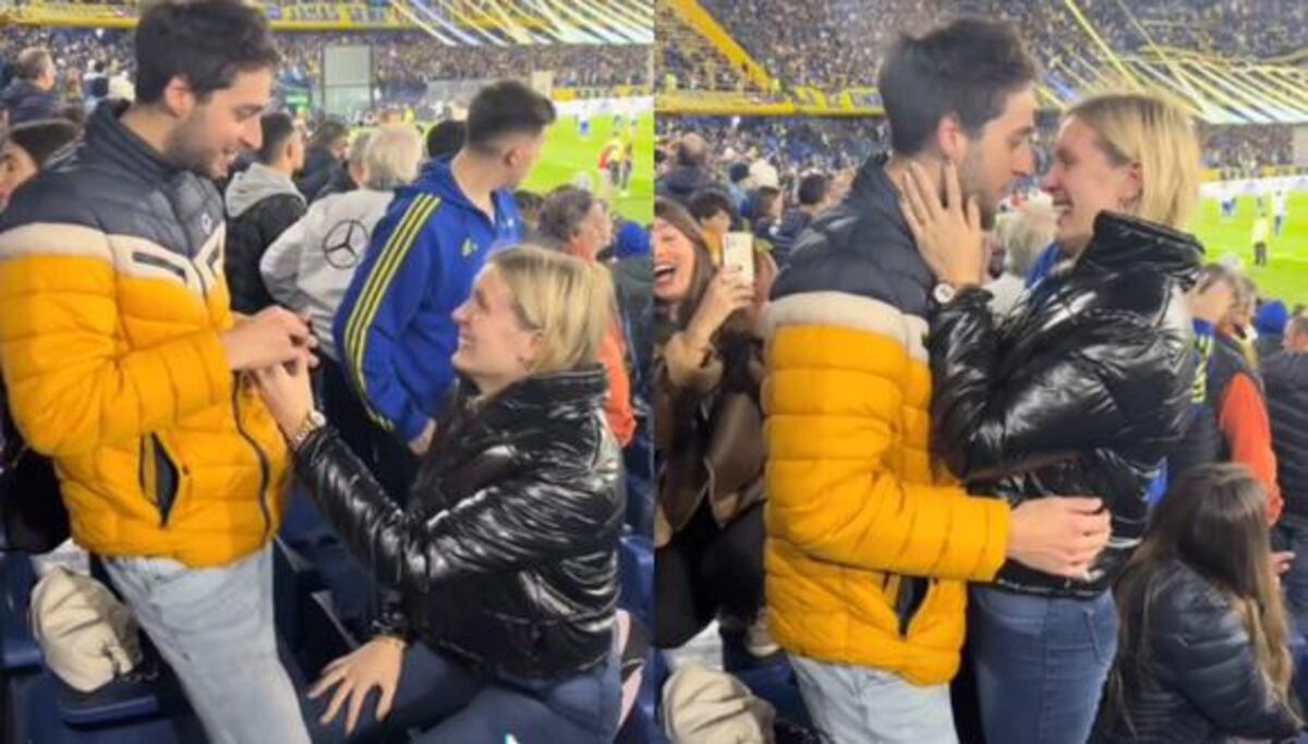 Su novia le propuso casamiento en La Bombonera y él se quedó mirando el partido de Boca