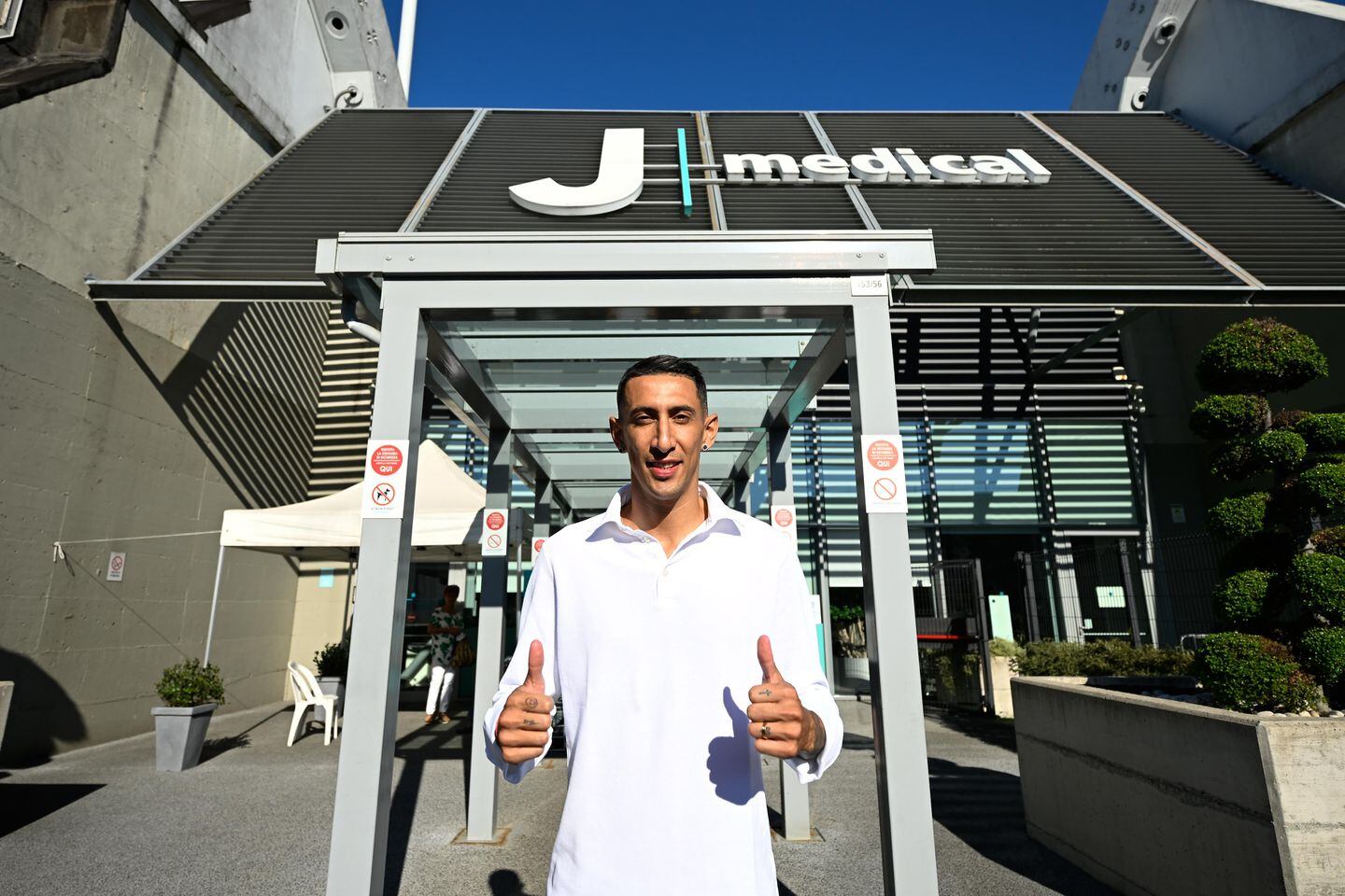 Ángel Di María, tras la revisión médica en la Juventus.