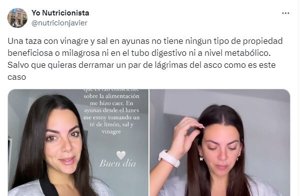 La reacción de un nutricionista al ver la bebida que Belu Lucius consume en ayunas