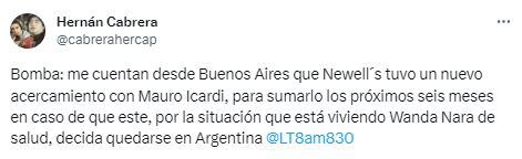 ¿Mauro Icardi podría jugar en Newell's?