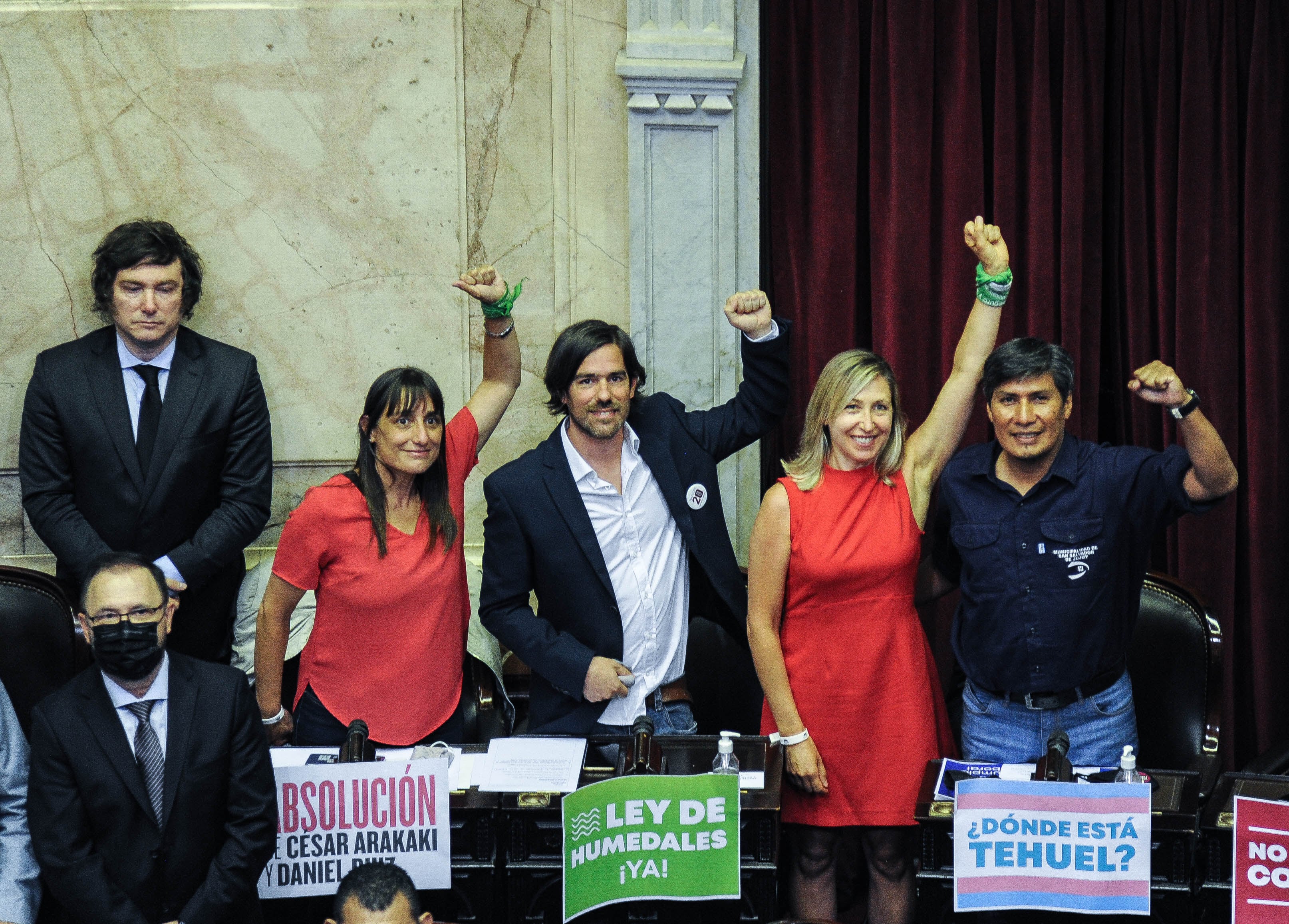 jura de Diputados nacionales , Javier Milei , Myriam Bregman , Nicolas Del Caño , Romina Del Pa Foto Federico Lopez Claro