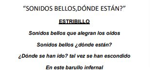 Fragmento de la canción creada por la docente.