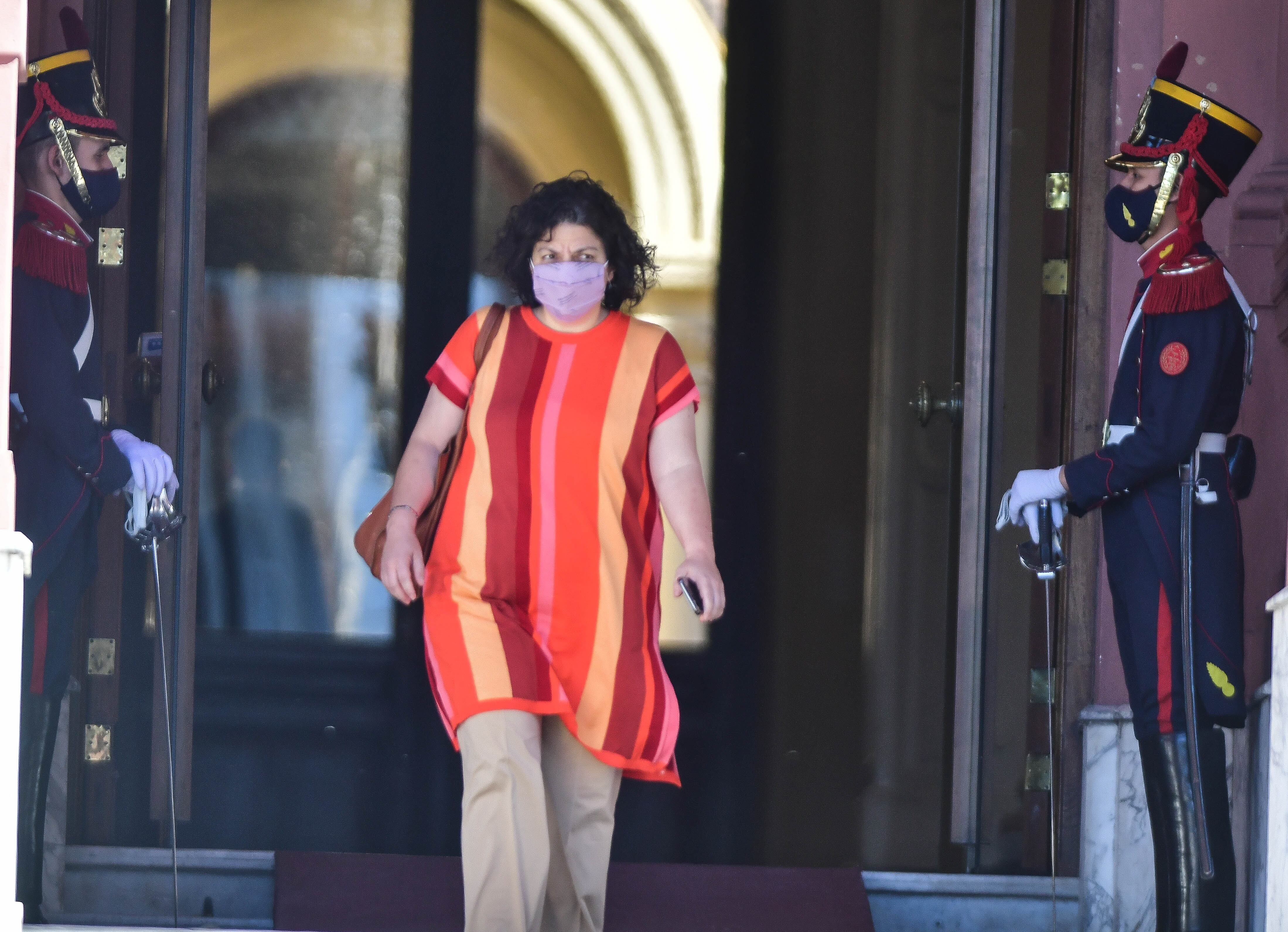 Carla Vizzotti saliendo de Casa Rosada. (Foto: Federico López Claro)