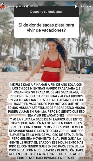 La actriz se defendió de las críticas tras realizar un viaje a Brasil en el contexto de sus vacaciones en familia.