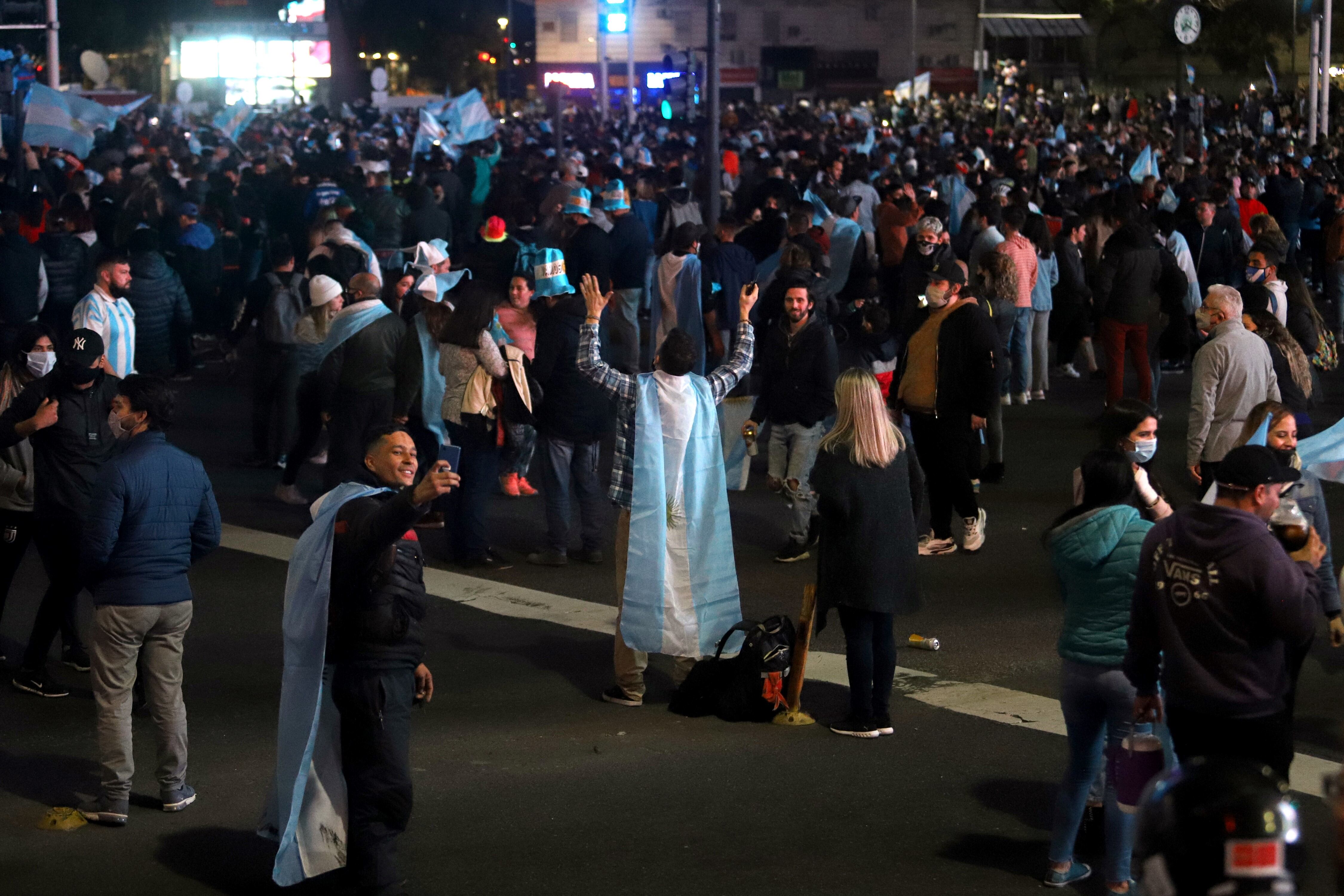 Los festejos de Argentina campeón en el Obelisco.