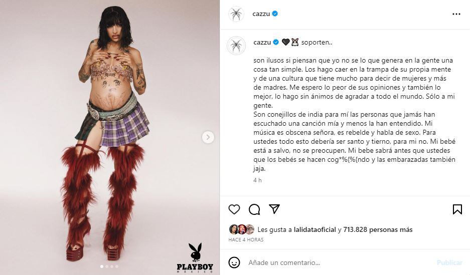 El fuerte descargo de Cazzu tras las críticas por su portada de Playboy: “Los bebés se hacen cog…”