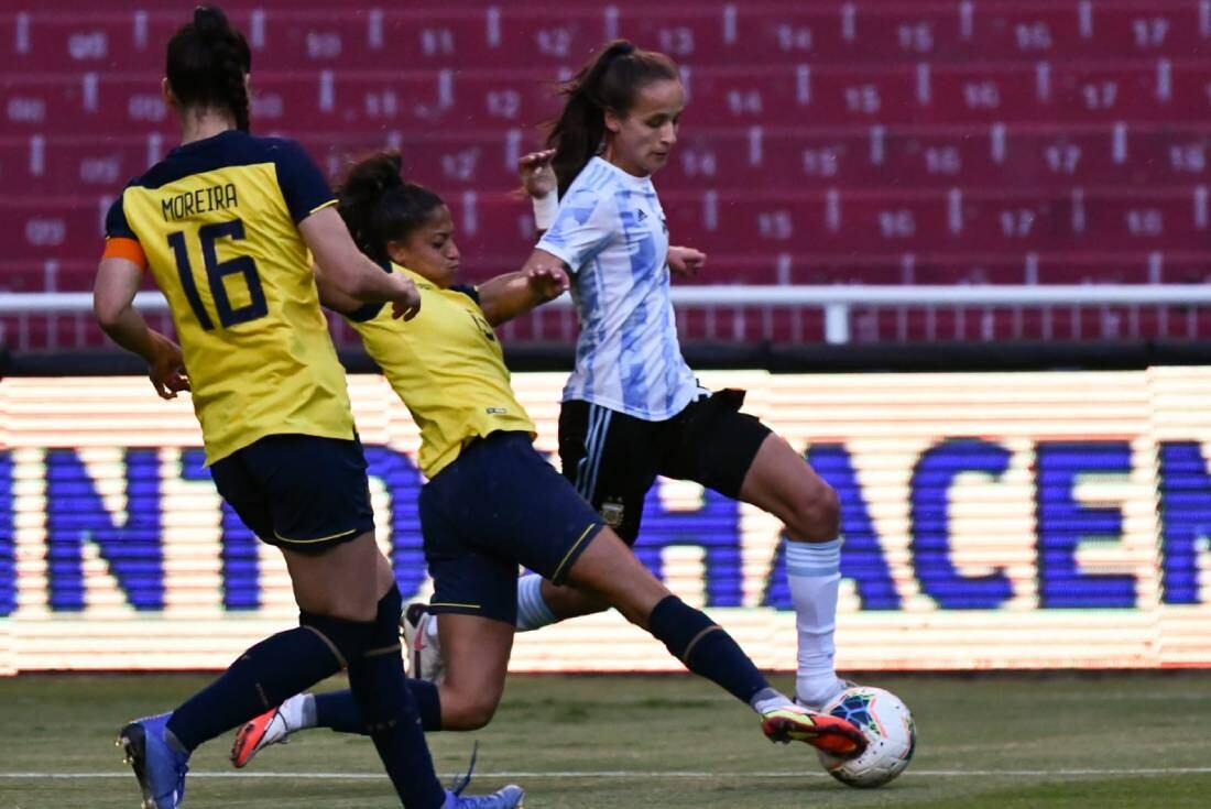 Paulina Gramaglia y el día de su debut en la selección mayor (Prensa AFA)