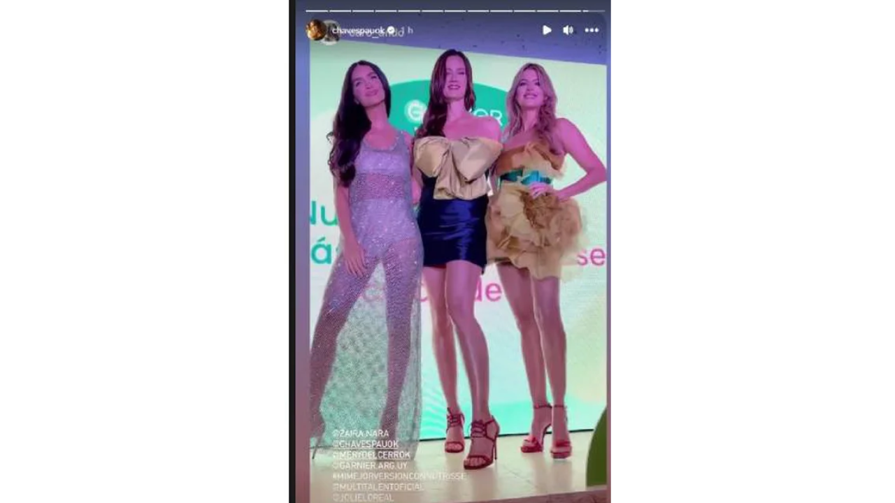 Zaira Nara, Paula Chaves y Mery del Cerro estuvieron juntas en un evento.