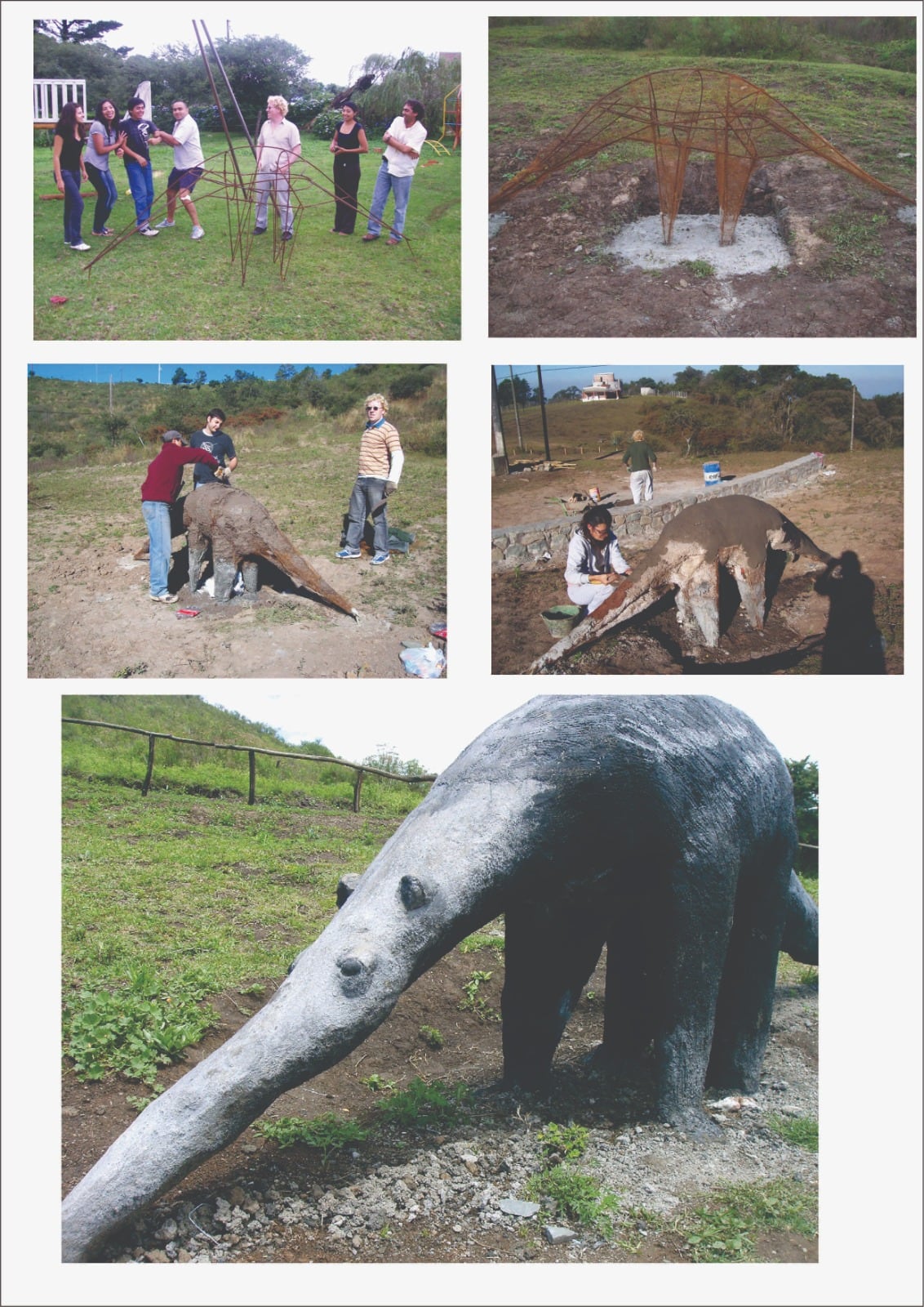 Secuencia de escultura "Oso Hormiguero", Plaza Comunitaria San Javier. Programa de plazas comunitarias del Ente Cultural Tucumán (2007)