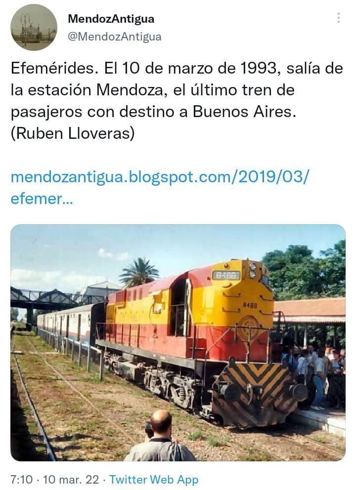 Publicación de un suceso histórico de Mendoza.