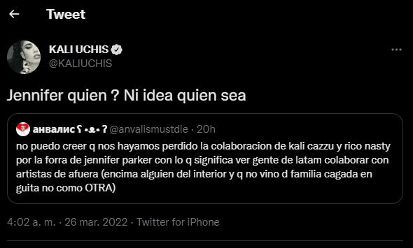 La respuesta de Kali Uchis