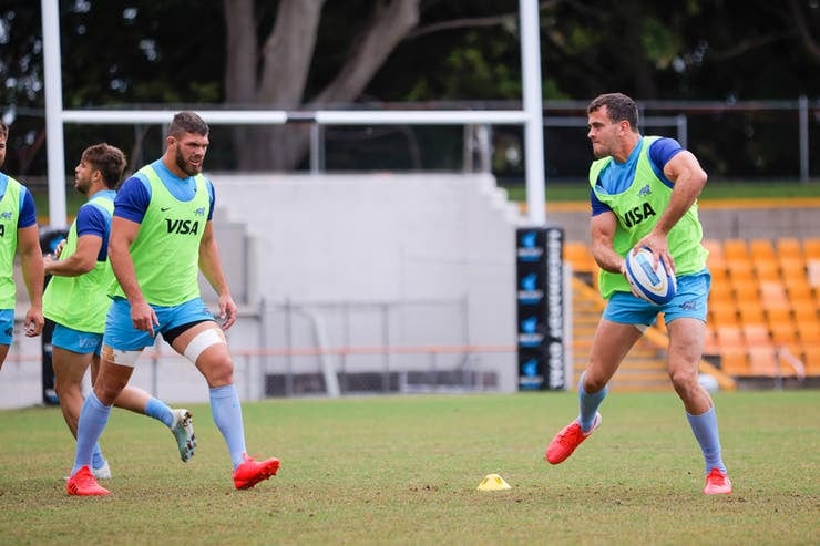 Kremer y Boffelli durante el entrenamiento.