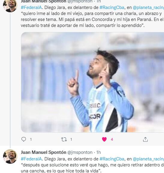 Diego Jara dejó a Racing por cuestiones familiares.