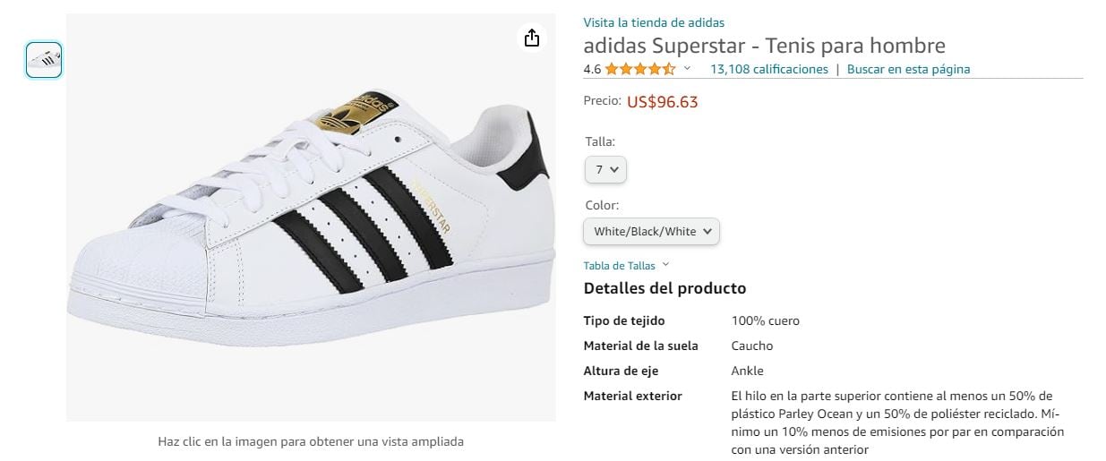 Esto es lo que valen unas zapatillas Adidas para hombre en Miami.