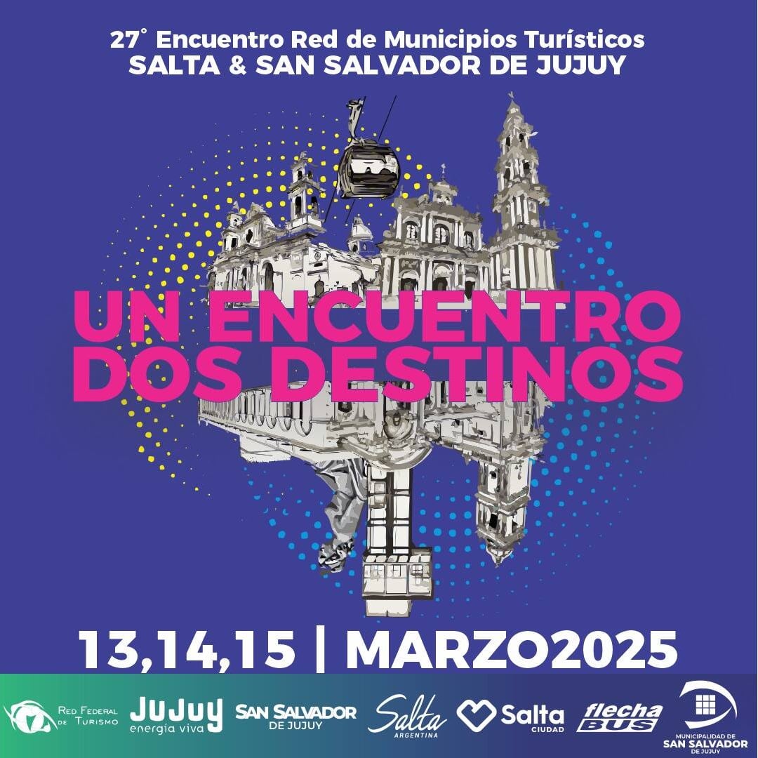 Pieza gráfica que anuncia el 27° Encuentro de Municipios Turísticos, organizado por la Red Federal de Turismo.