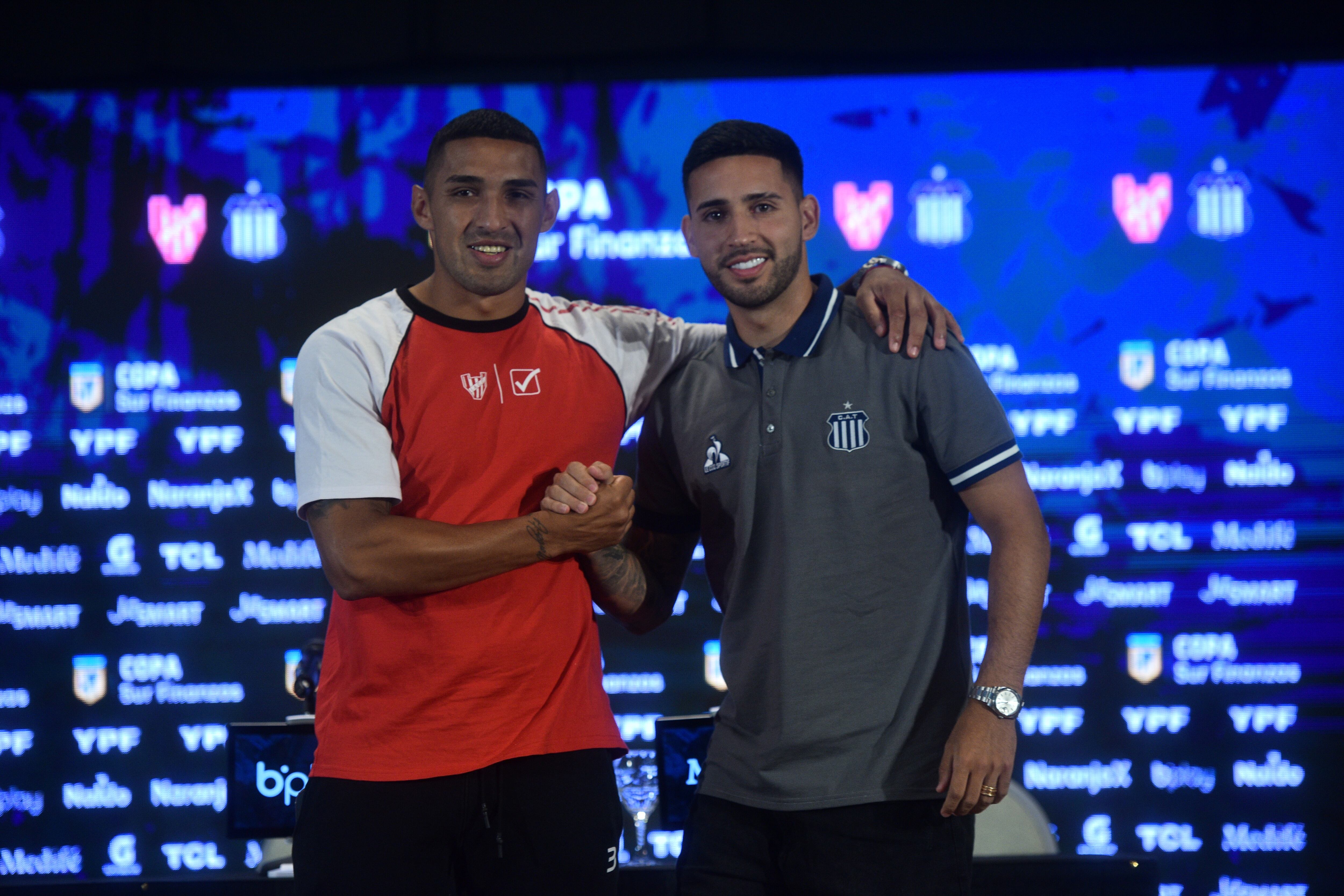 Fernando Alarcón y Nahuel Bustos, referentes de Instituto y Talleres, respectivamente. Se enfrentan este lunes 12 en el Kempes por la Copa de la Liga Profesional. (Pedro Castillo)