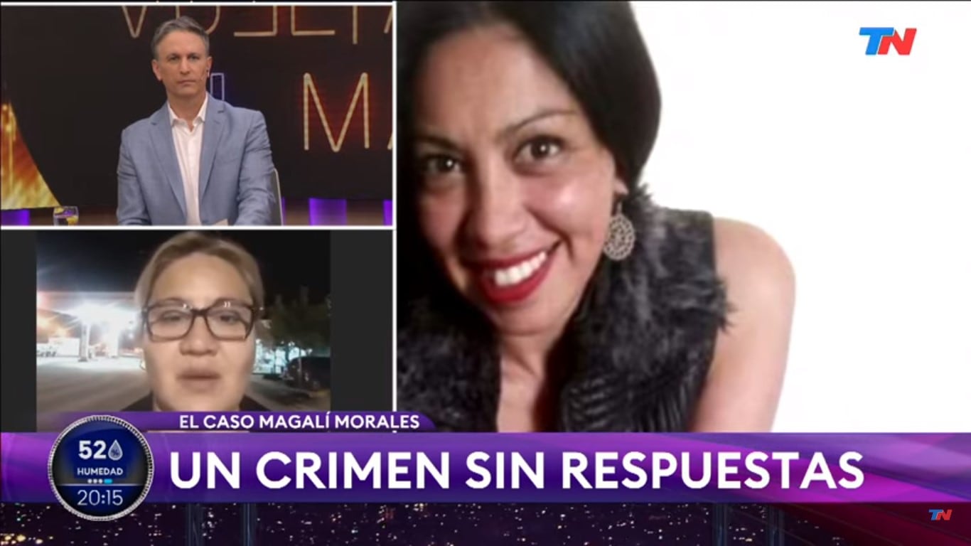 Celeste Morales en TN, hablando sobre el femicidio de su hermana, Florencia Magalí Morales.