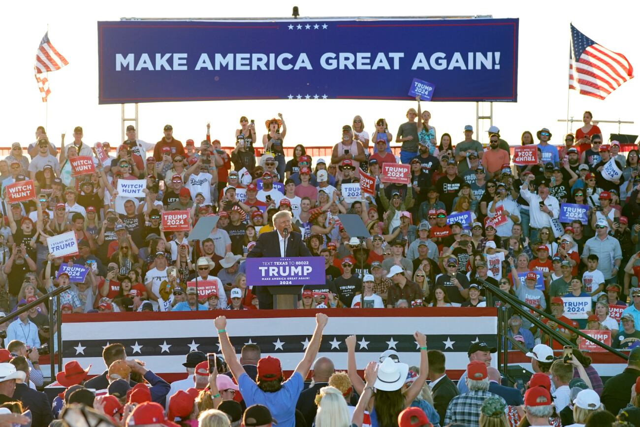 Donald Trump comenzó su campaña con vistas a su vuelta a la Casa Blanca en 2025 en Waco, Texas. (AP)