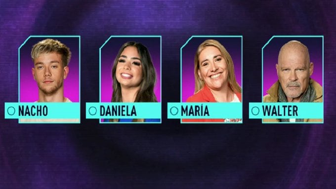 La placa de nominados en Gran Hermano en esta semana.