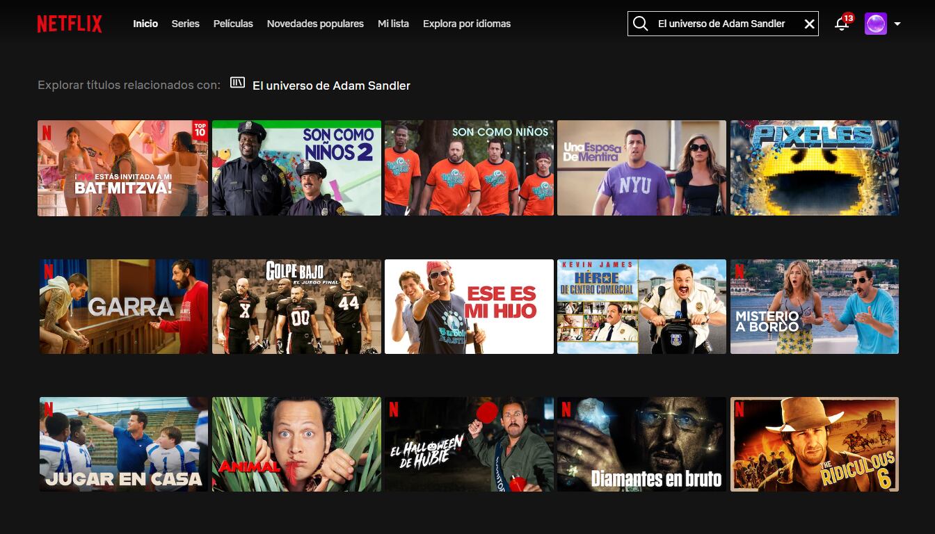 El universo de Adam Sandler en Netflix.