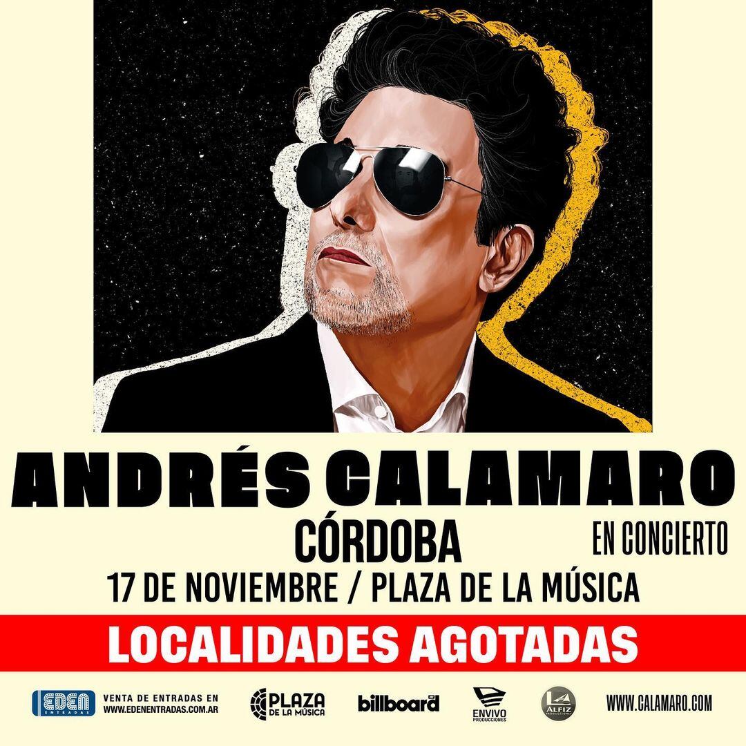 Se agotaron las entradas para ver a Andrés Calamaro en Córdoba.