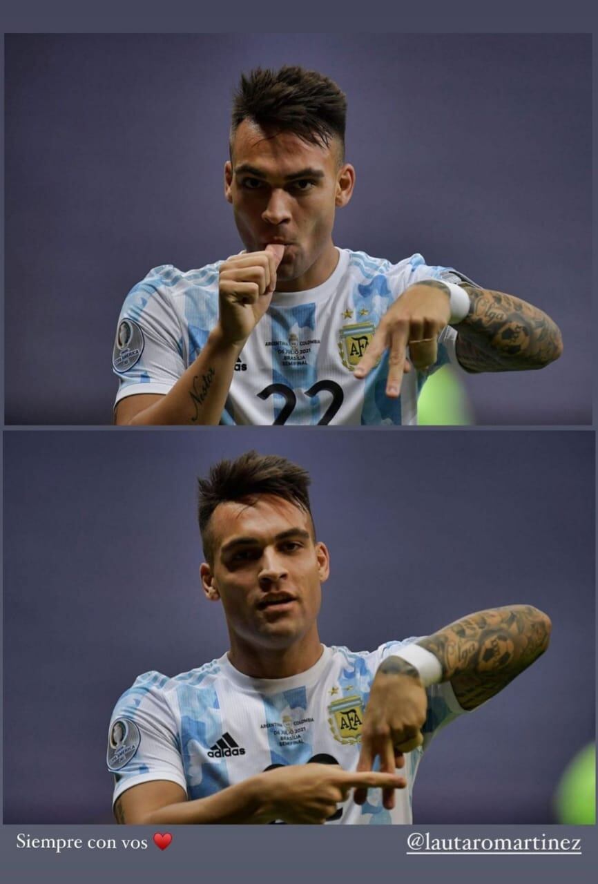 Lautaro Martínez le dedicó su gol a Nina y Agustina.