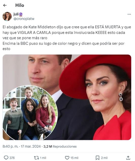 Kate Middleton: por qué dicen que está muerta y todo lo que se sabe hasta el momento