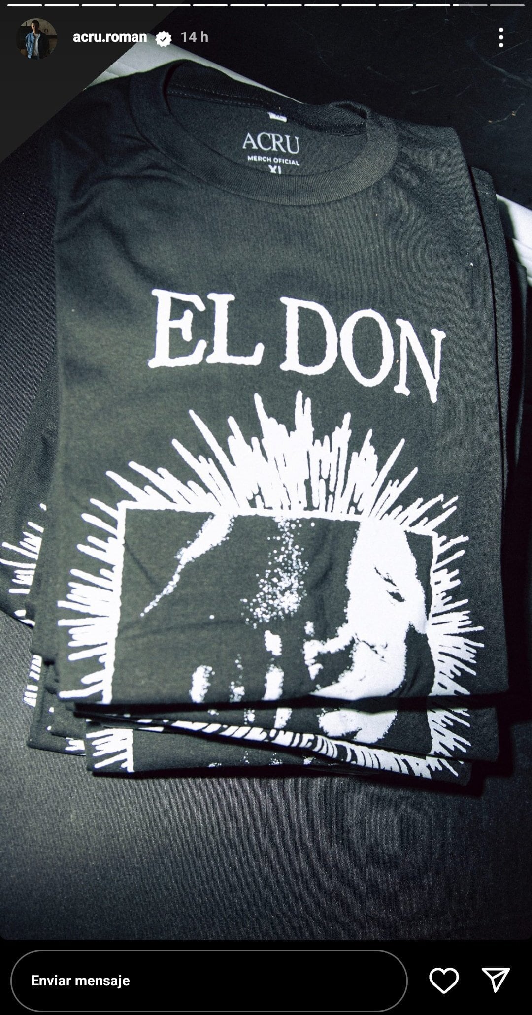 El merch de "El Don", el último álbum de Acru.