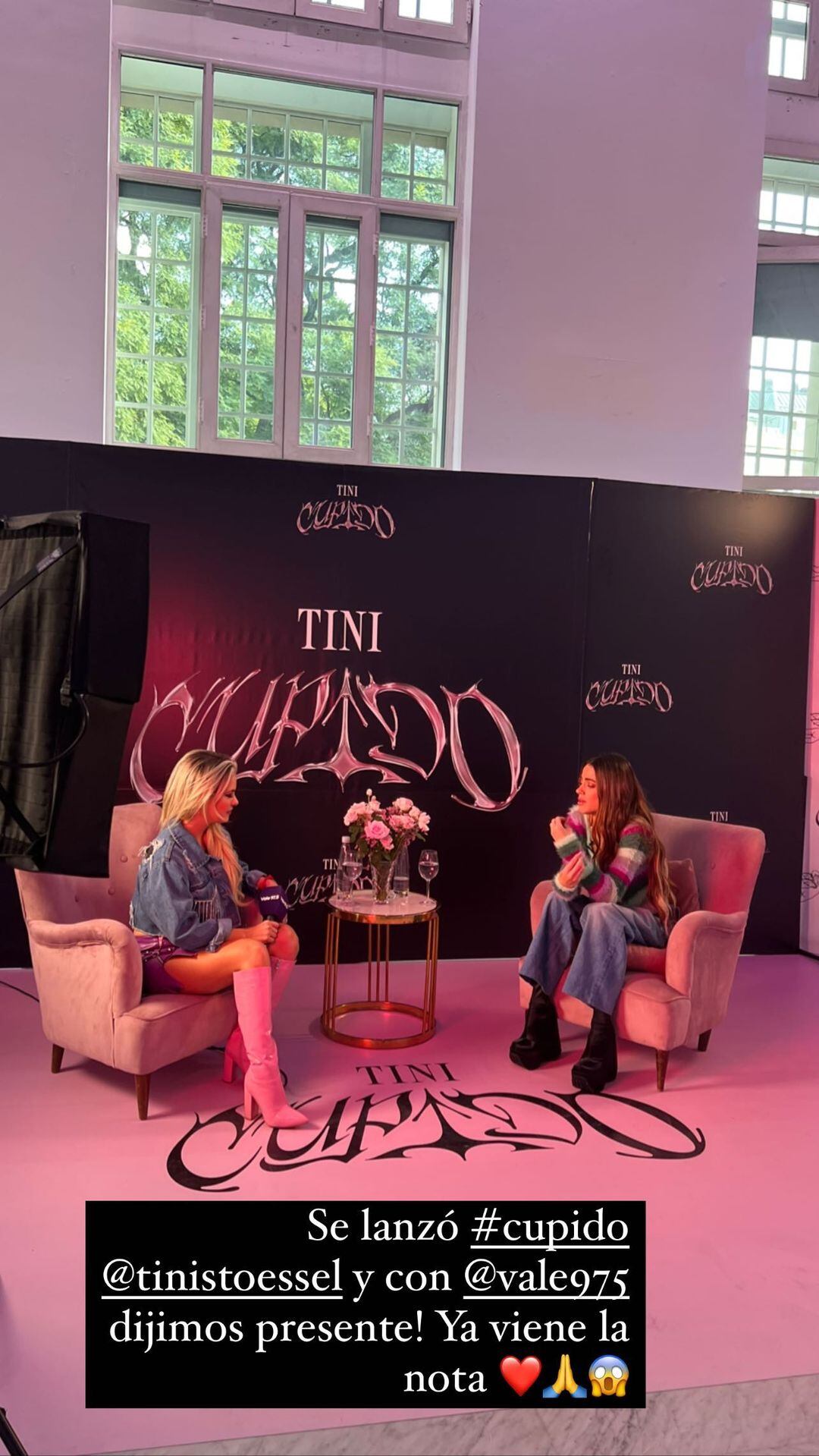 Ale Maglietti y Tini Stoeassel en entrevista para Vale 97.5 por el lanzamiento de Cupido