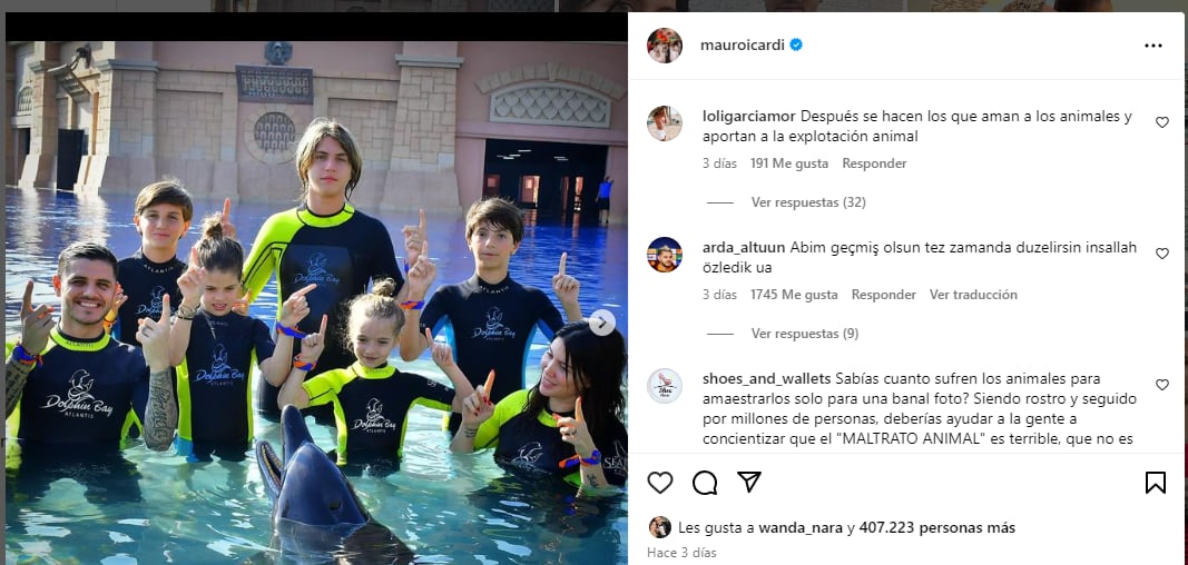 Las fotos de Wanda Nara y Mauro Icardi en Dubai que generó polémica en las redes