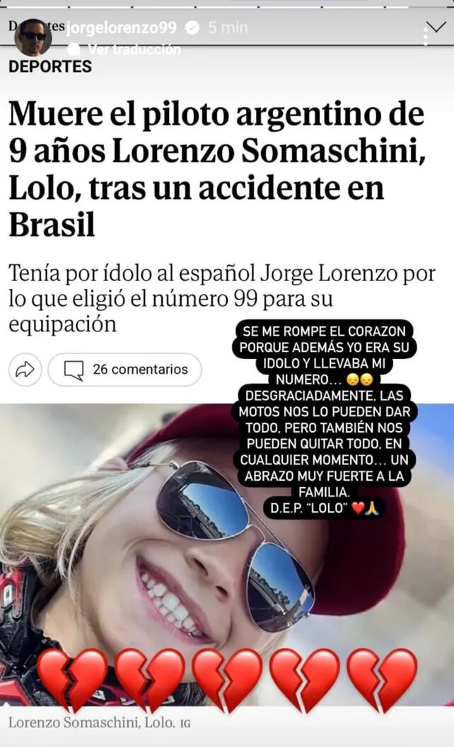 El joven piloto falleció en Brasil