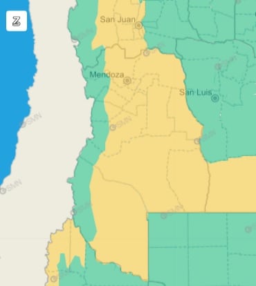 Alerta amarillo por viento Zonda.