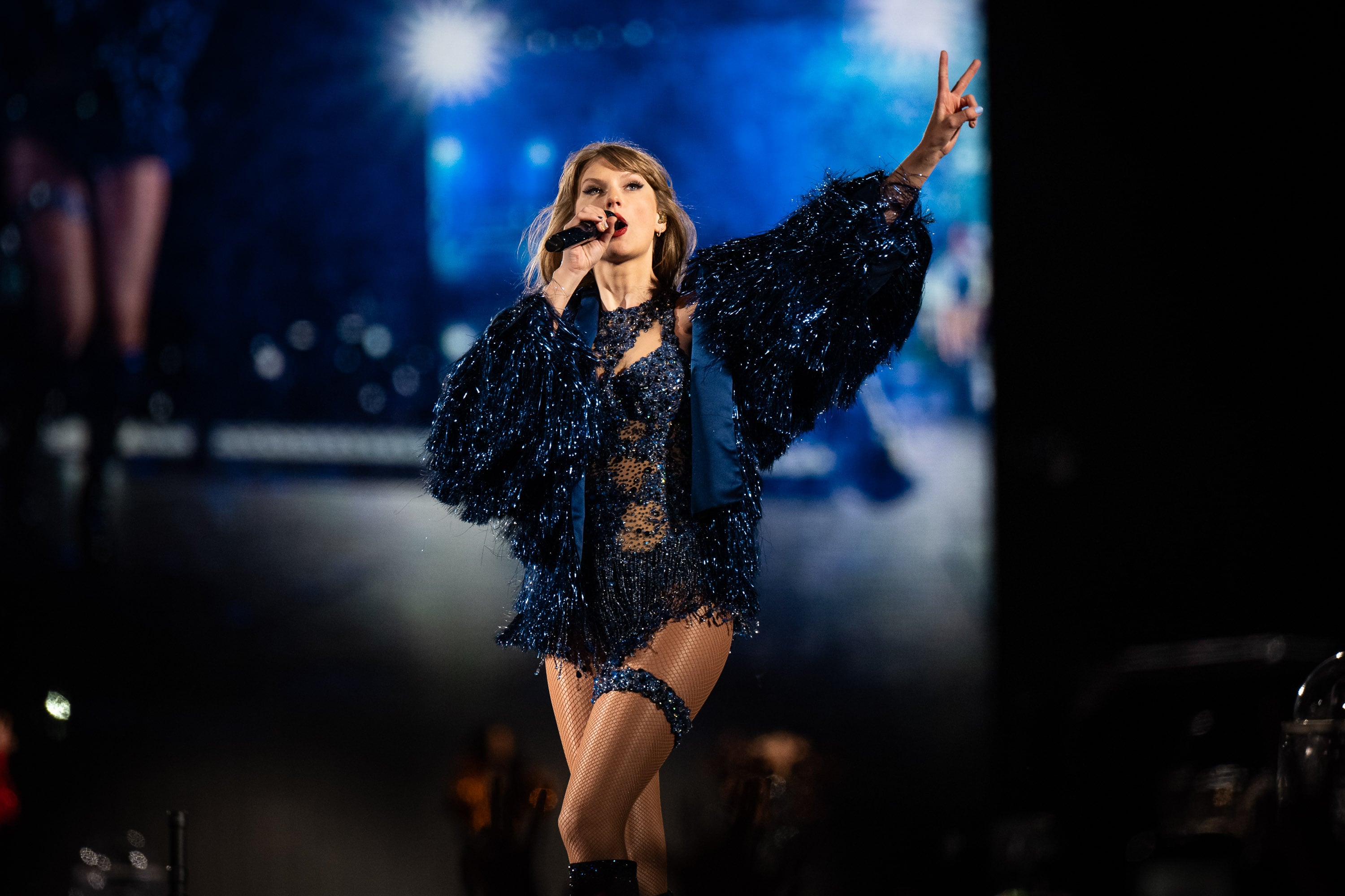 Taylor Swift, en el último show de la serie de tres que ofreció en River. (Gentileza @irishsuarez/ @its.tiven)