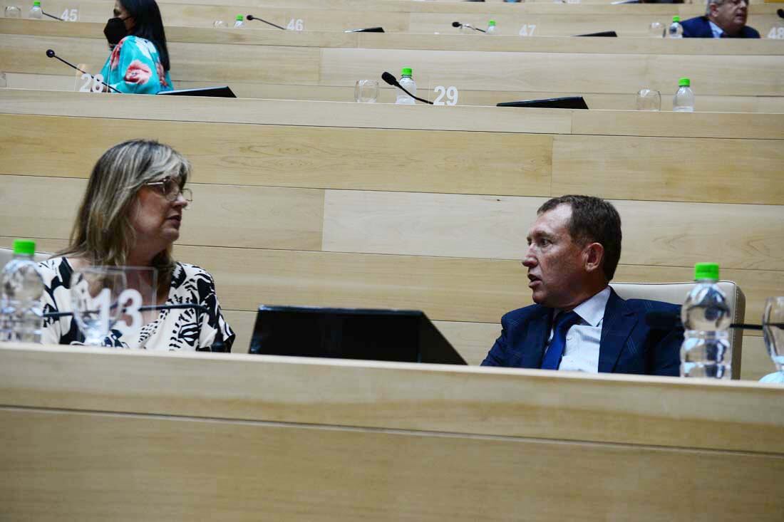 Ferrari Rueda y Dante Rossi en la Legislatura de Córdoba.