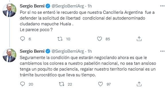 Conflicto con los mapuches en Río Negro: Sergio Berni criticó con dureza al Gobierno por el rol del Estado.